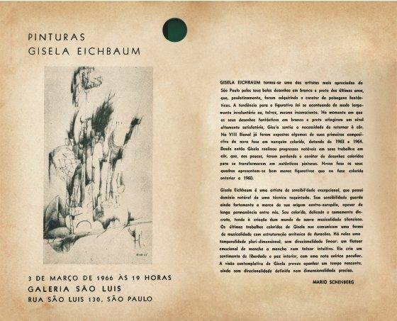 Convite Convite para a exposição individual simultânea, em conjunto com Heinz Kühn e Leopoldo Raimo